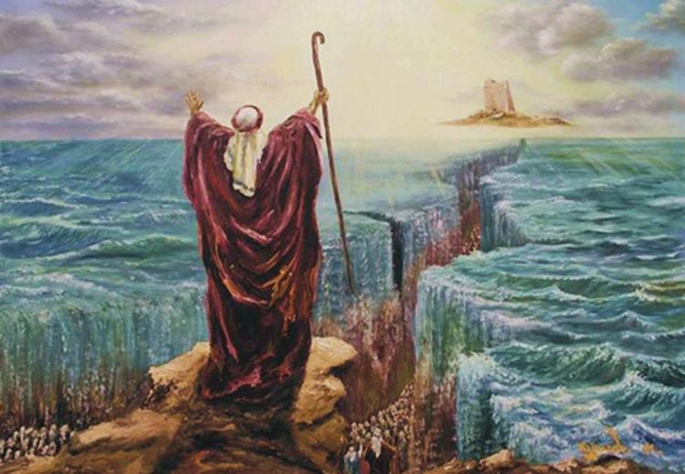 Parting of the Red Sea: the LORD was out to make a name for himself. (artist unknown)
