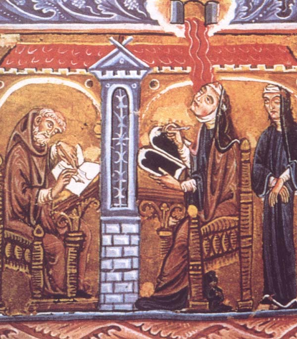 Hildegard, the great medieval mystic and polymath, experienced many illuminations starting in childhood, and began an outpouring of extraordinarily original writing illustrated and based on them. These works abound with feminine images for God and God’s creative activity.
