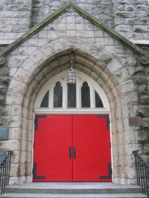 Trinity Church, Seattle, Washington; red doors are ubiquitous in the Episcopal Church. (parish photo)